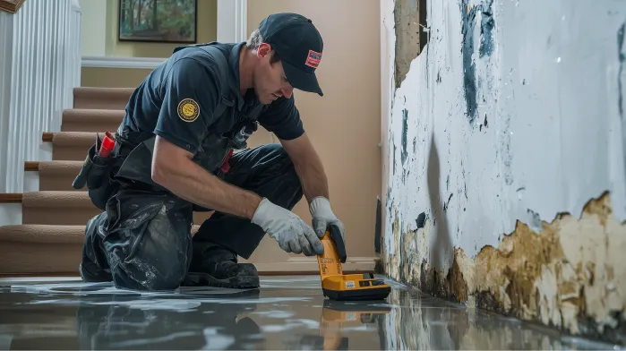 Técnico de HumiX revisando humedades en una vivienda de Tolosa